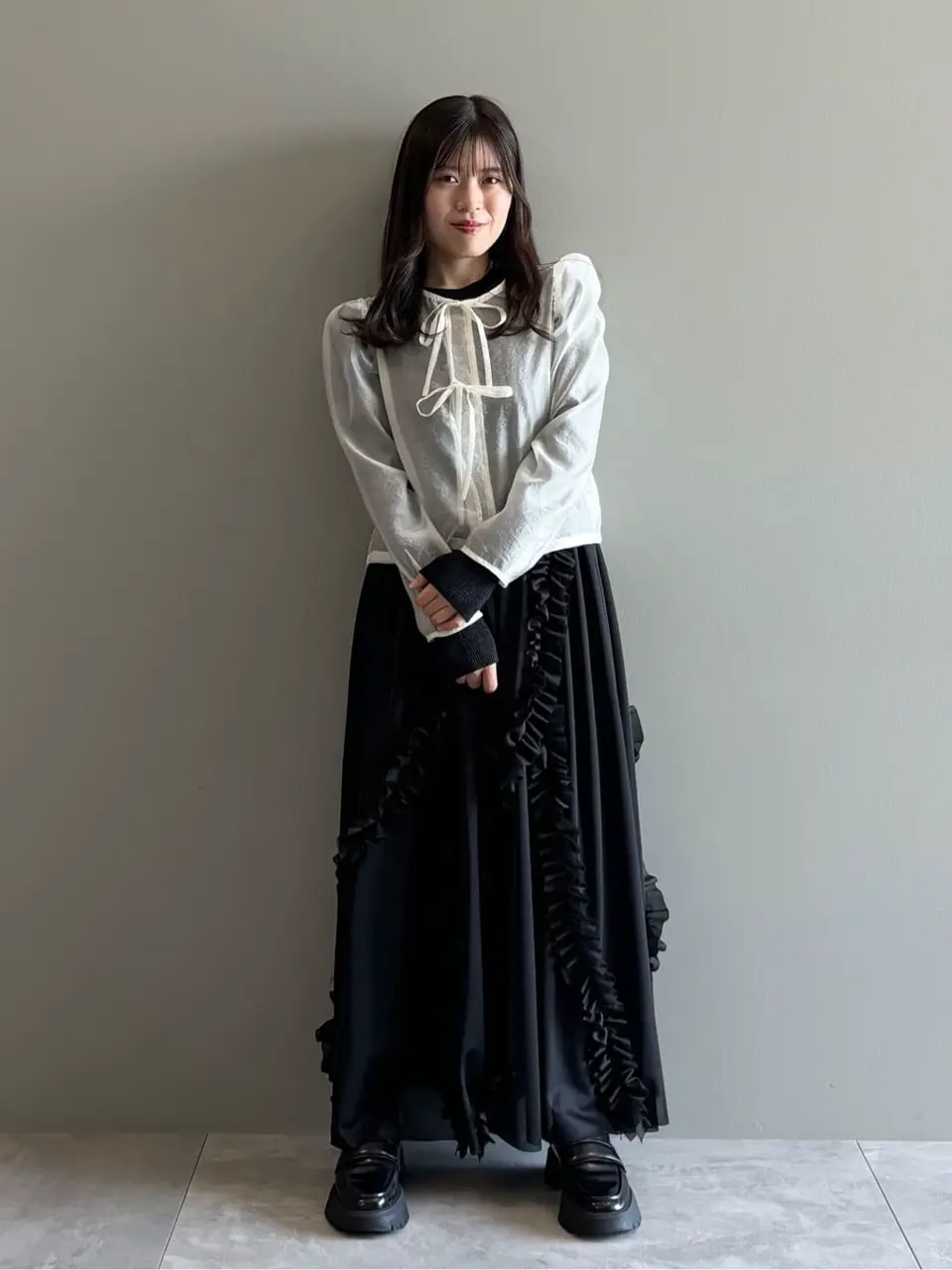 garage of good clothing フリルロングスカート ペチコート付きフリル巻きスカート/GARAGE OF GOOD CLOTHING（ガレージ