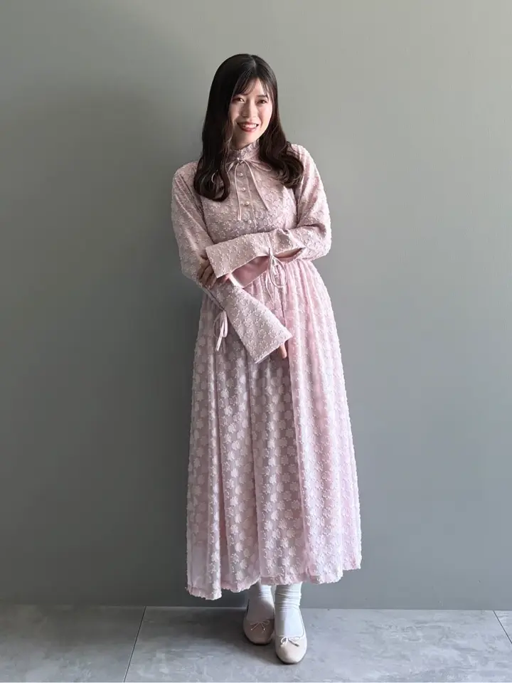 リボン付きカットジャガードワンピース/Areeam（アリーム）の