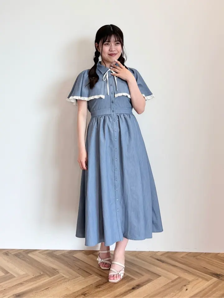 配色フリルケープワンピース/Areeam（アリーム）のワンピース