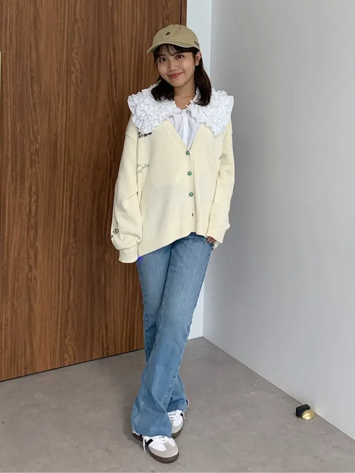 セルフカットフレアデニムパンツ/earth music&ecology（アース