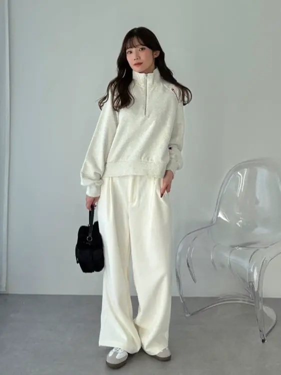 チャンピオン emaeハーフジップ裏毛プルオーバー/earth music&ecology