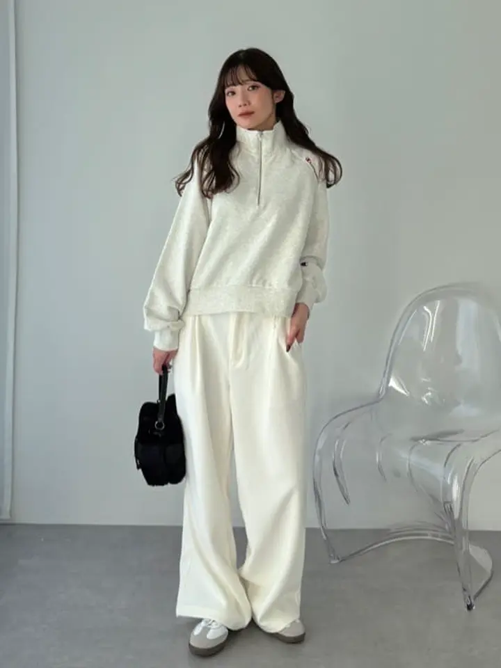 チャンピオン emaeハーフジップ裏毛プルオーバー/earth music&ecology