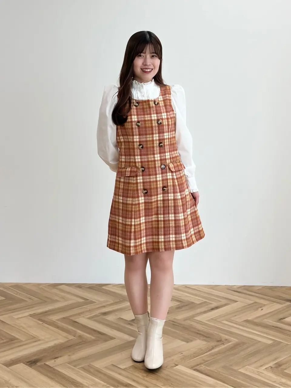 [新品]アリーム チェックジャンバースカート チェックジャンパースカート/Areeam（アリーム）のジャンパースカート