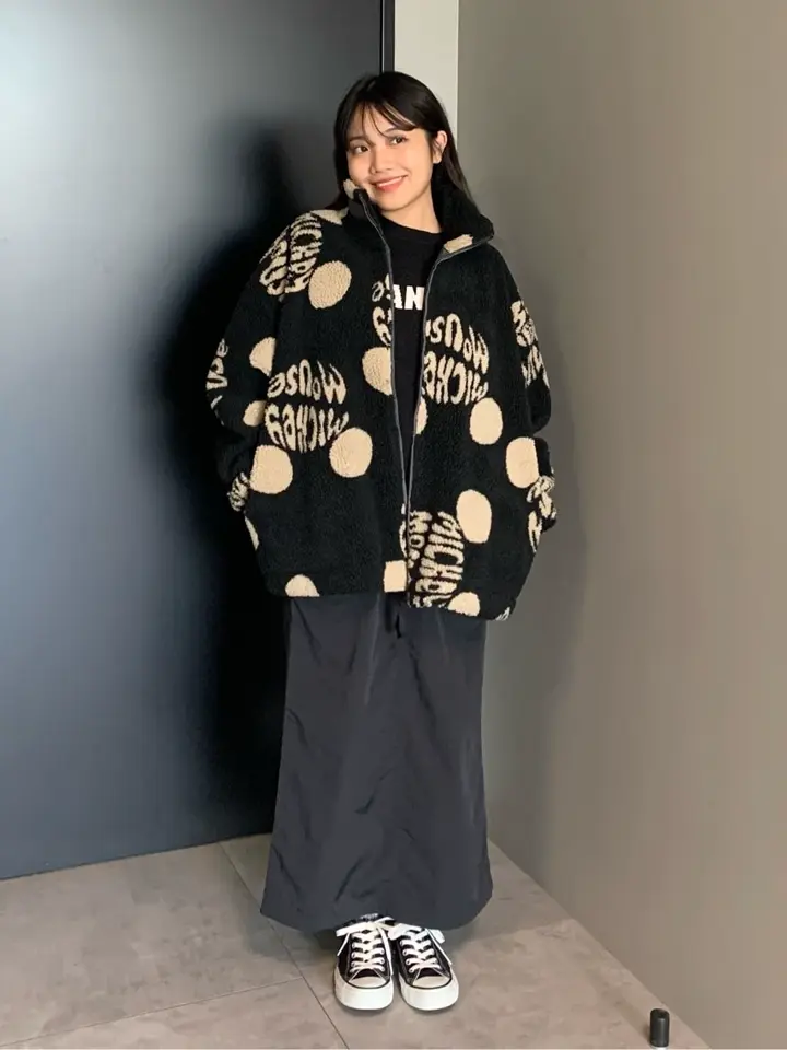 総柄プリントボアブルゾン/Disney/Disney collection by AMERICAN