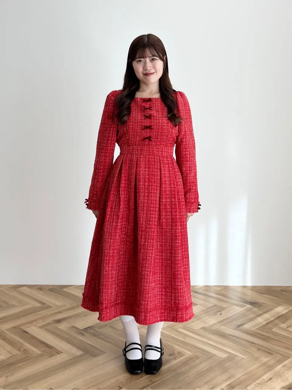 areeamリボンラメツイードワンピース リボンラメツイードワンピース/Areeam（アリーム）のその他ワンピース