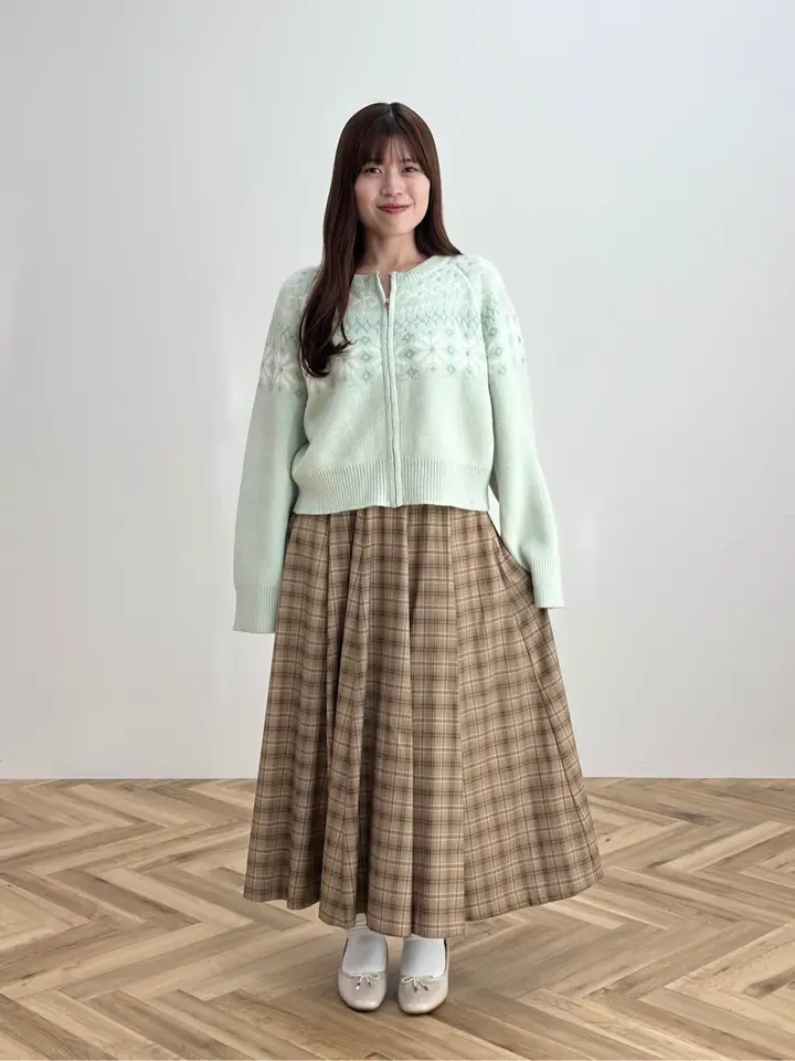 ノルディック柄ニットジップカーディガン/Areeam（アリーム）の