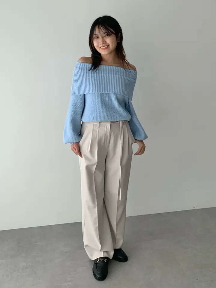 ORIMIオリミ　ストライプオフショルダーセーター ORIMIオリミ ストライプオフショルダーセーター ORIMIオリミ