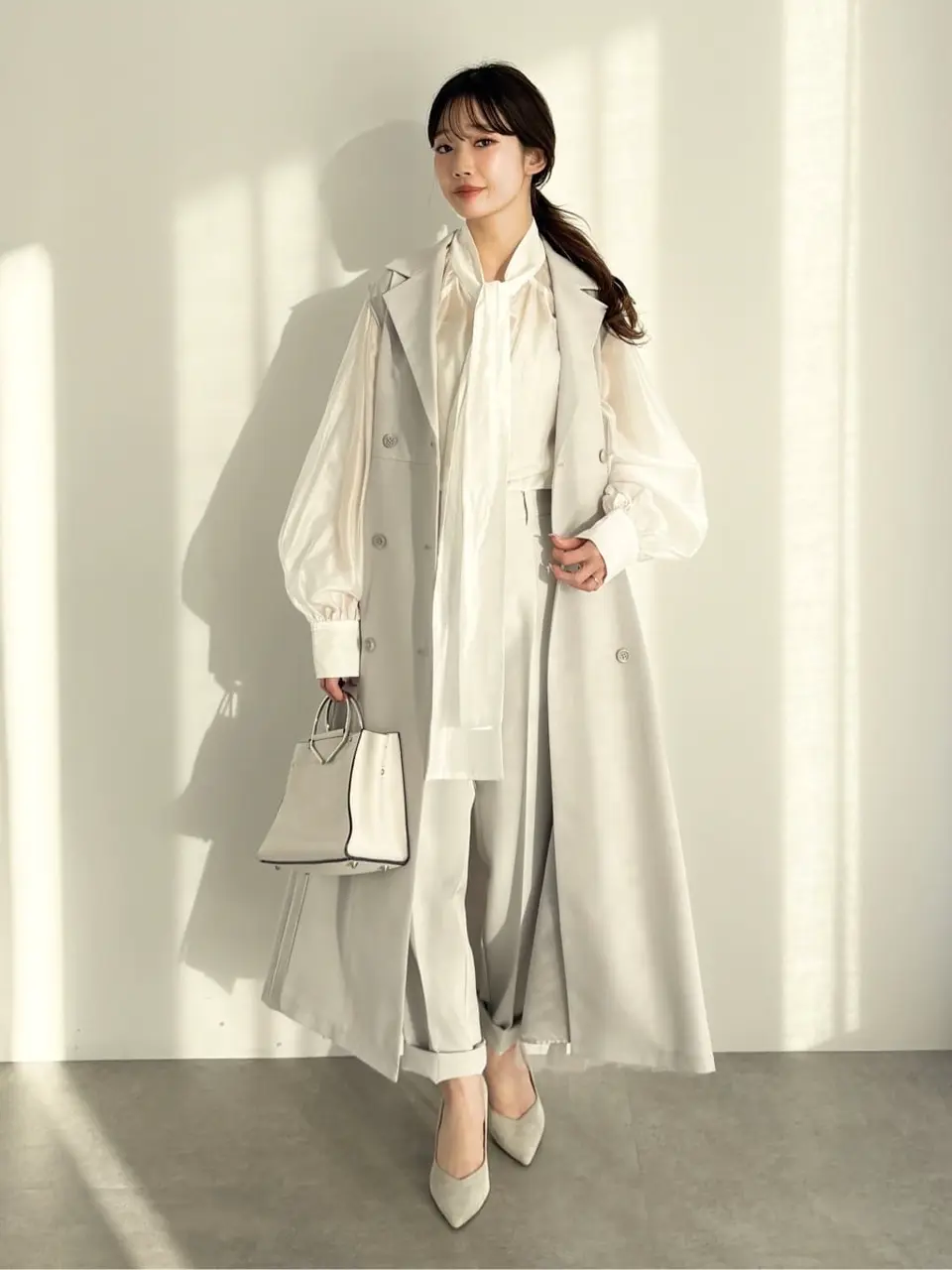 サイドプリーツジレンチ/earth music&ecology（アース ミュージック