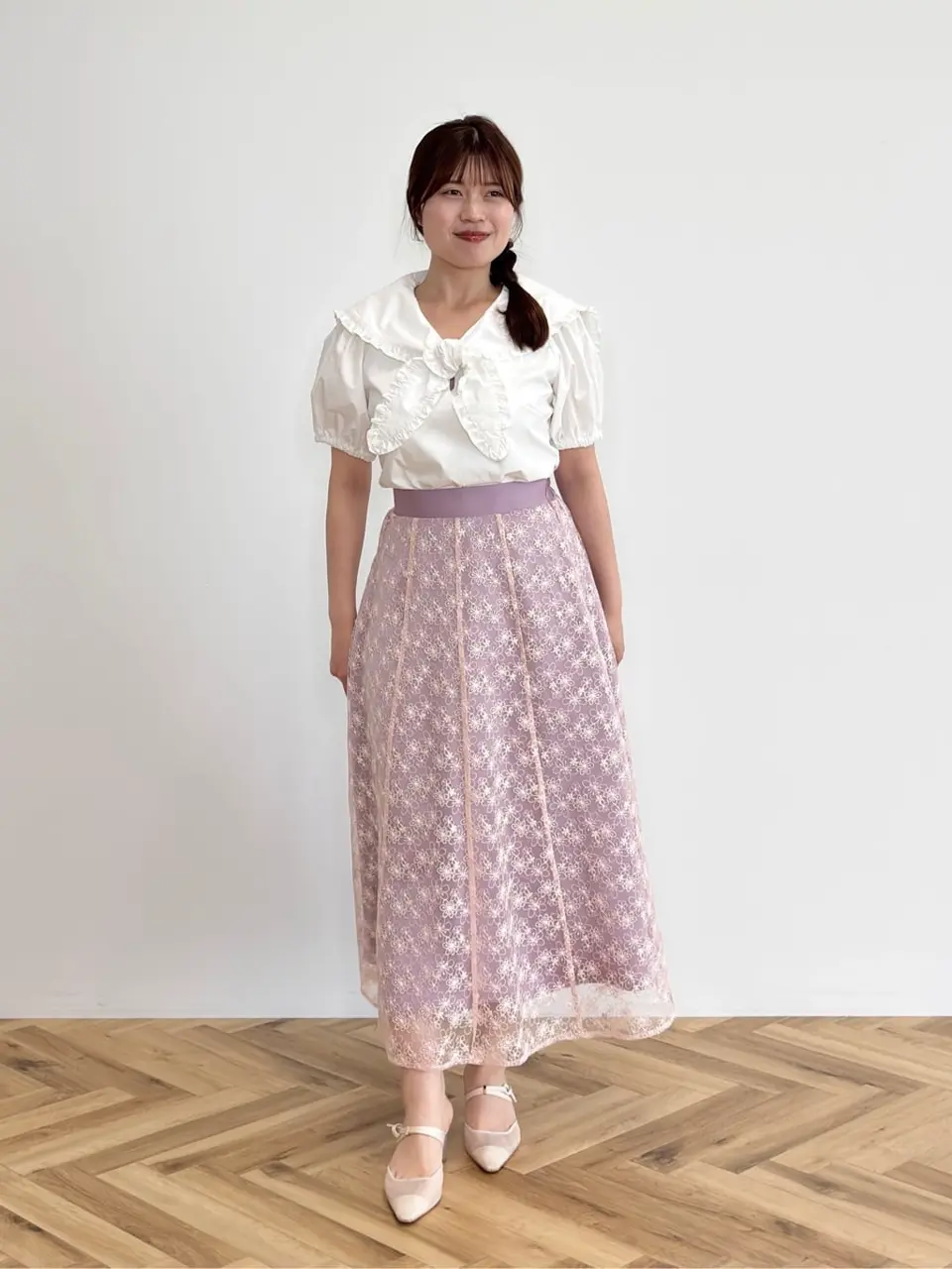 ≪USED≫フラワー刺繍チュールスカート/Areeam（アリーム）のフレア