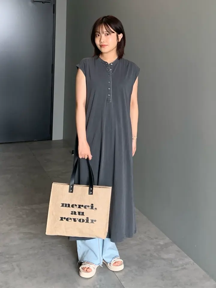 ≪USED≫ピグメントヘンリーネックカットソーワンピース/CRAFT