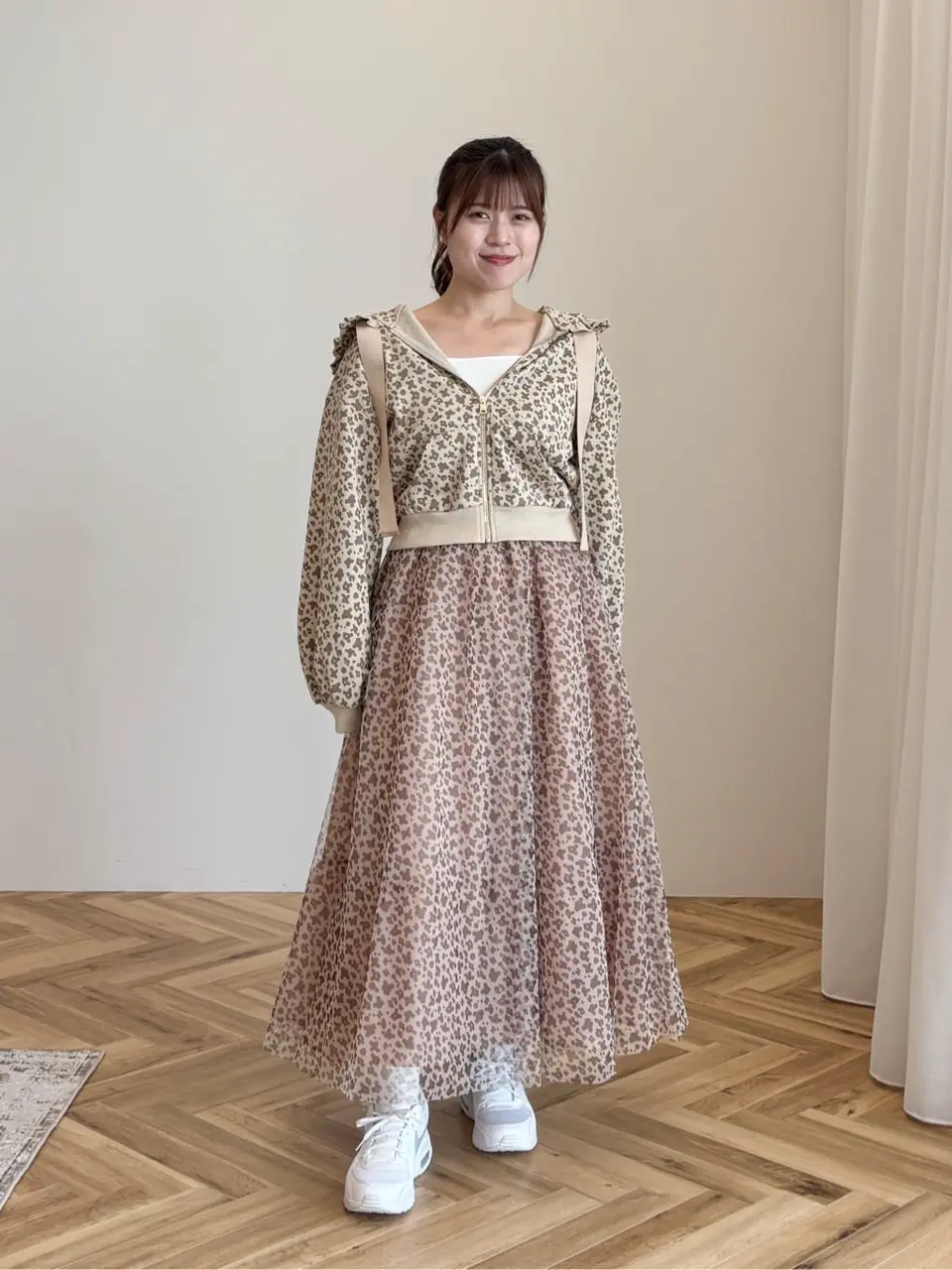 ミッキー/レオパード柄チュールスカート/Areeam（アリーム）のフレア