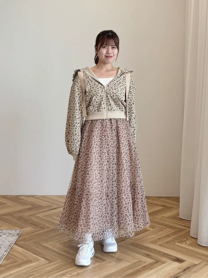 ミッキー/レオパード柄チュールスカート/Areeam（アリーム）のフレア