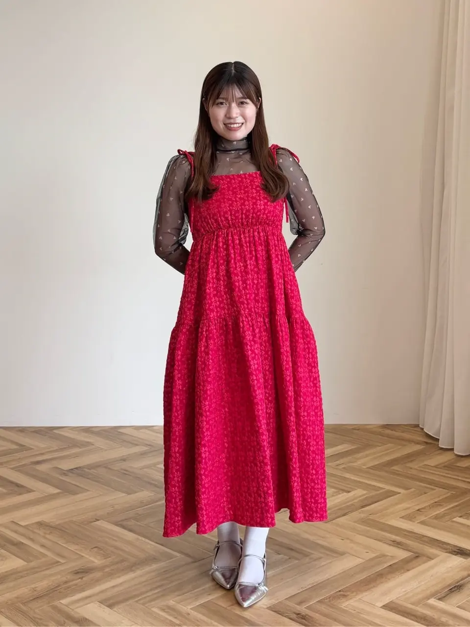 ミッキー/シェイプ柄シアーインナートップス/Areeam（アリーム）の