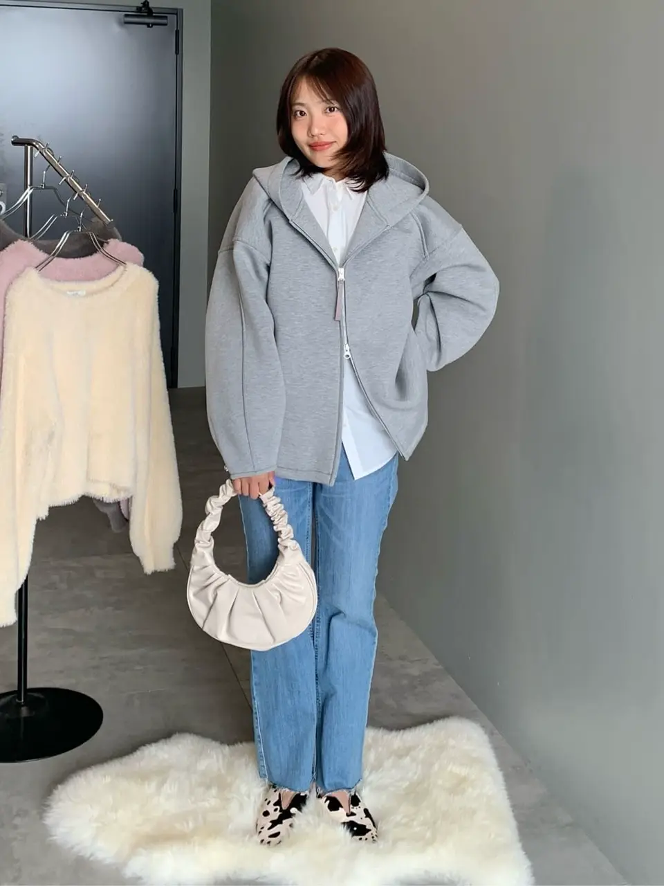 セルフカットフレアデニムパンツ/earth music&ecology（アース