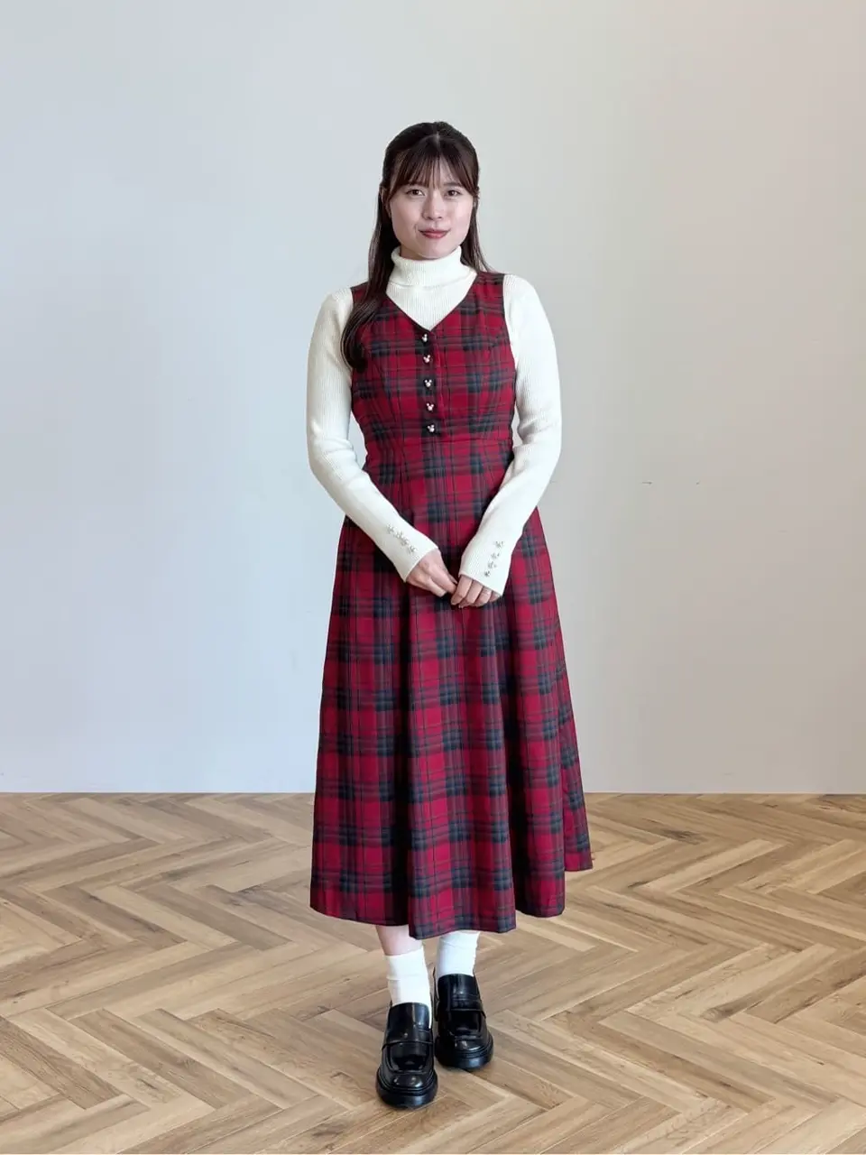 Areeam ミッキー/チェックジャンパースカート ミッキー/チェックジャンパースカート/Areeam（アリーム）のジャンパー