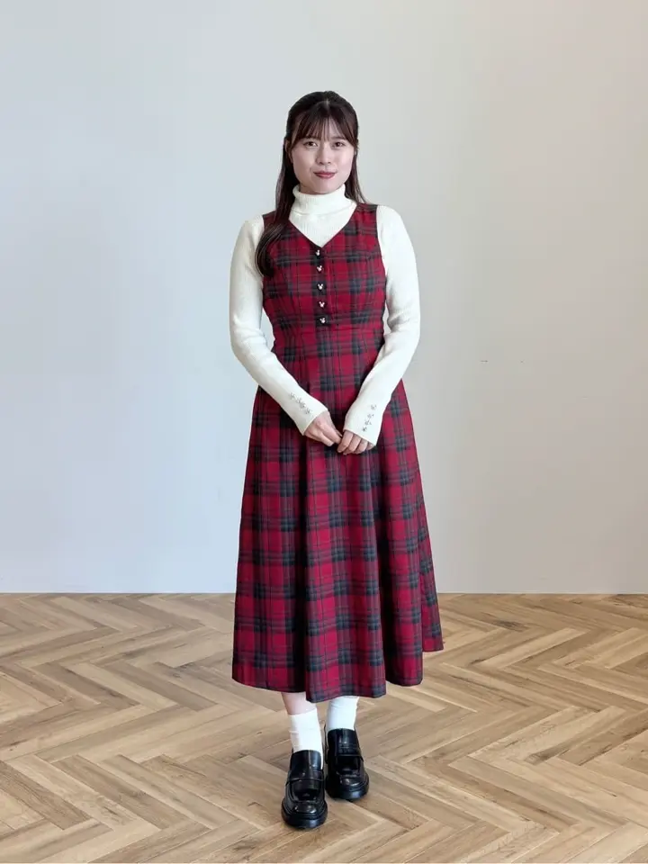 ミッキー⁄チェックジャンパースカート⁄Areeam（アリーム）の areeam