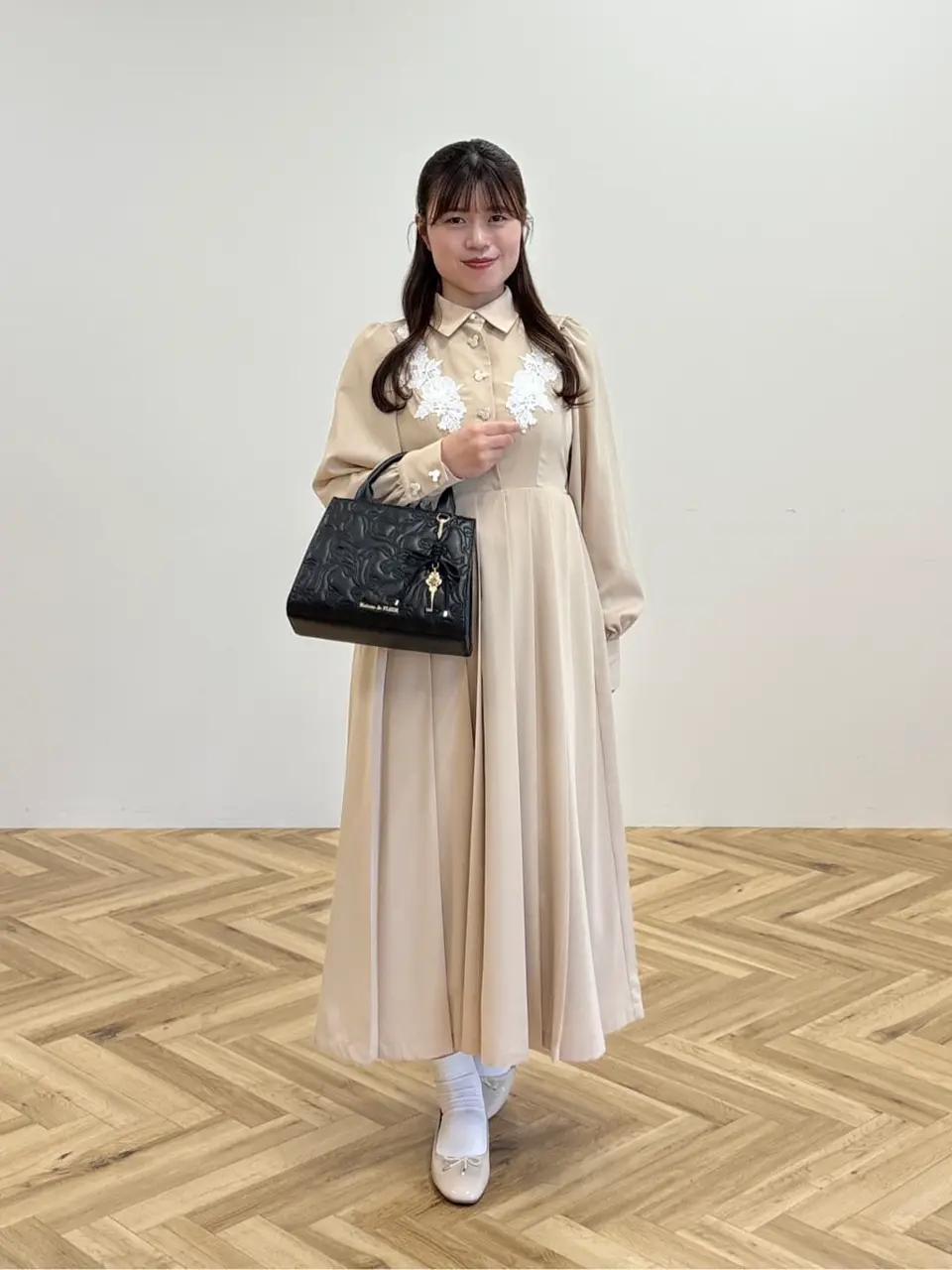 ミッキー/レース付きプリーツシャツワンピース/Areeam（アリーム）の