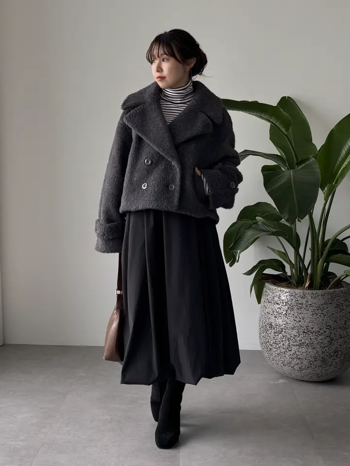 WEB限定】シャギーショートコート/earth music&ecology（アース