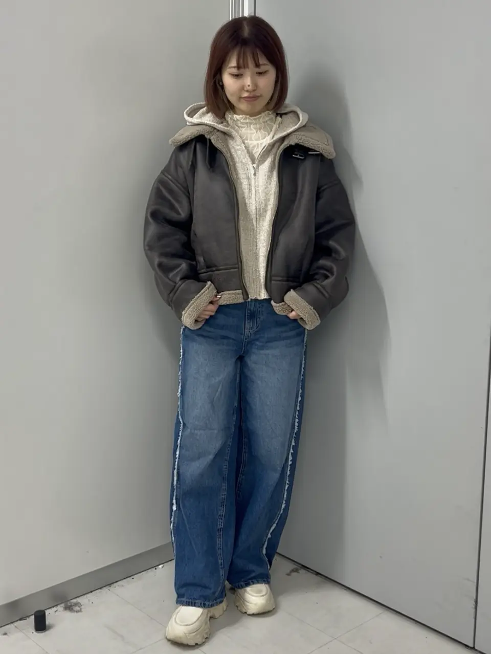 フェイクムートンジャケット/earth music&ecology（アース