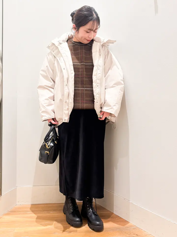 チェックジャガードニットプルオーバー/earth music&ecology（アース