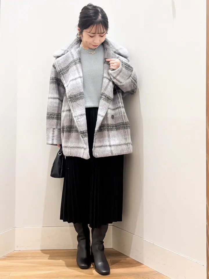 チェックシャギーコート/earth music&ecology（アース ミュージック