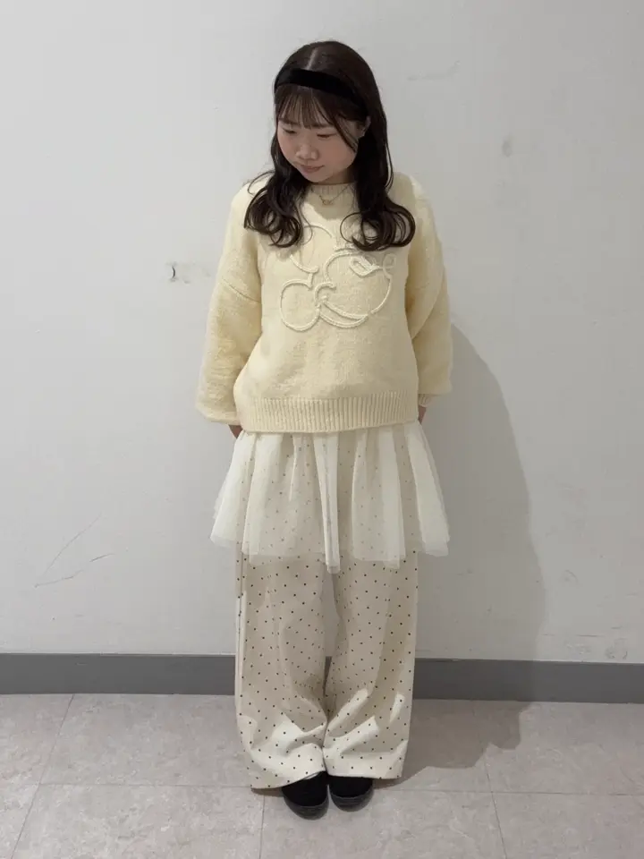 Disney/ミッキーコード刺繍ニットプルオーバー/earth music&ecology