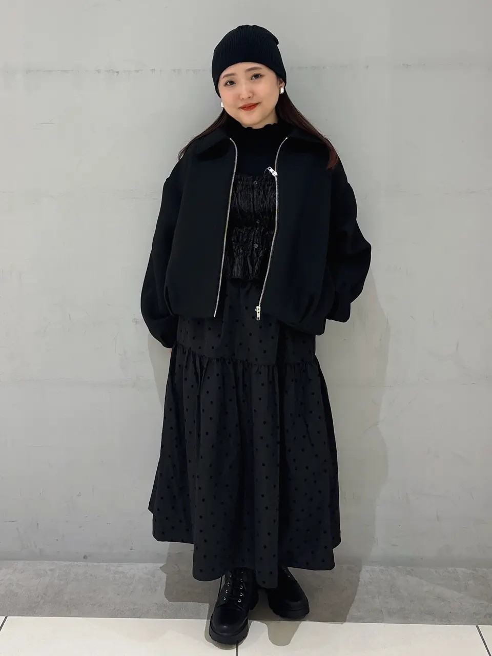 ♡新品タグ付♡ランバンスポールニットブルゾン/サイズ42 ダンボールニットZIPブルゾン/earth music&ecology（アース