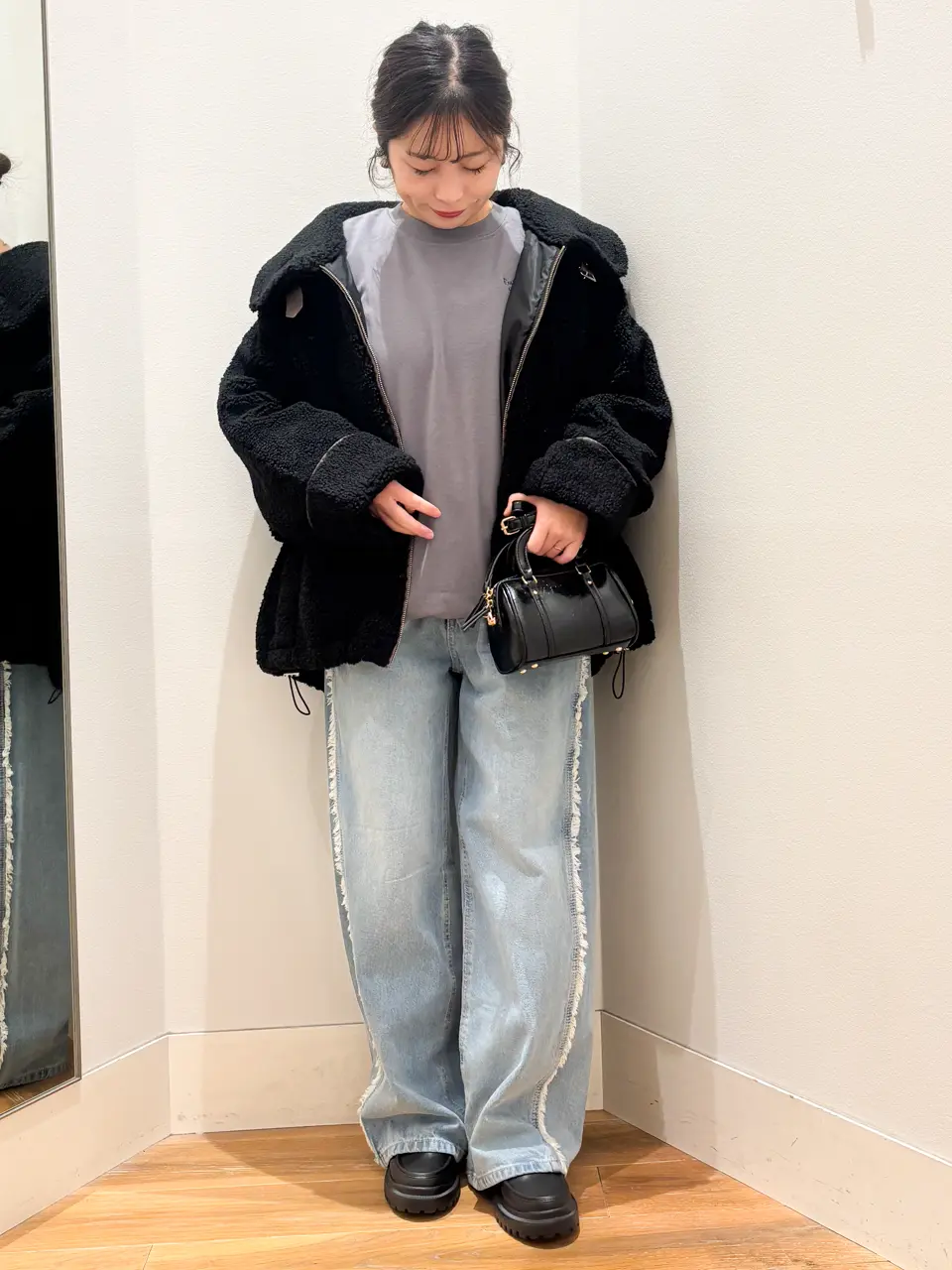 【定価5.2万✨】Deuxieme Classe fluffyショートガウン　黒 CALUX/キャラクス】PUFFER HOOD（マフラー）｜CALUX（キャラクス）の