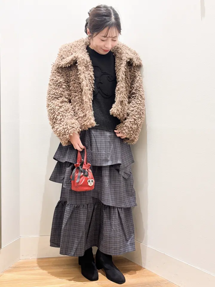 ⭐︎断捨離⭐︎　ミッキーマウス コート ニットセット Disney/ミッキーコード刺繍ニットプルオーバー/earth music&ecology