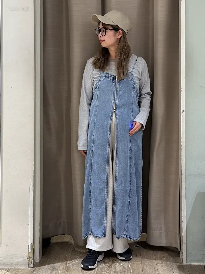 ダブルジップデニムキャミワンピース/earth music&ecology（アース