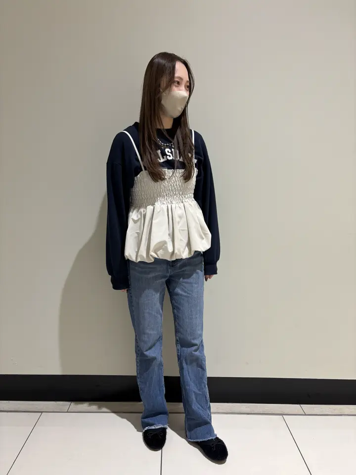 セルフカットフレアデニムパンツ/earth music&ecology（アース