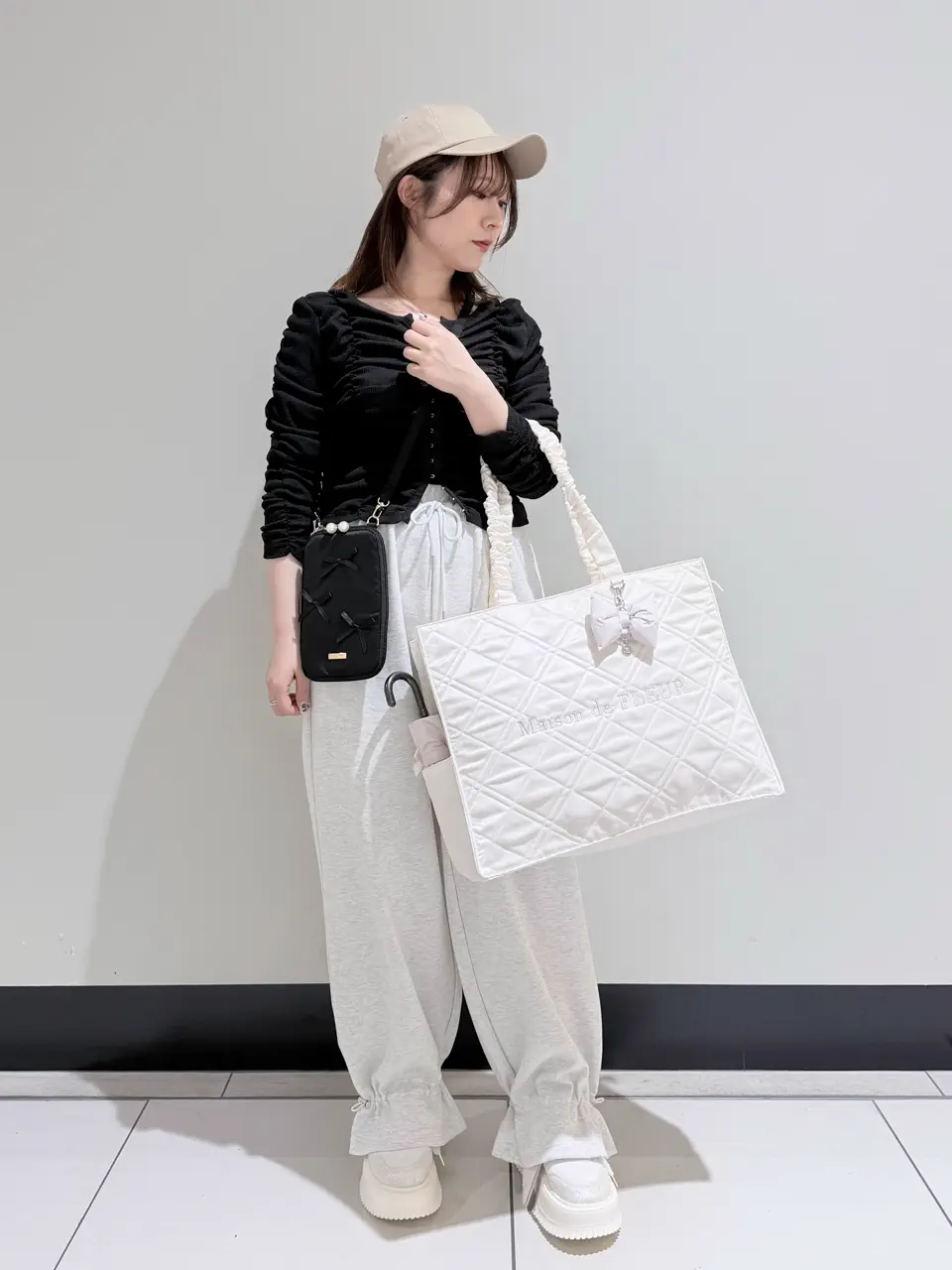 ショルダーバッグ MAISON DE REEFUR リボン付きマルチショルダーバッグ/Maison de FLEUR（メゾン ド