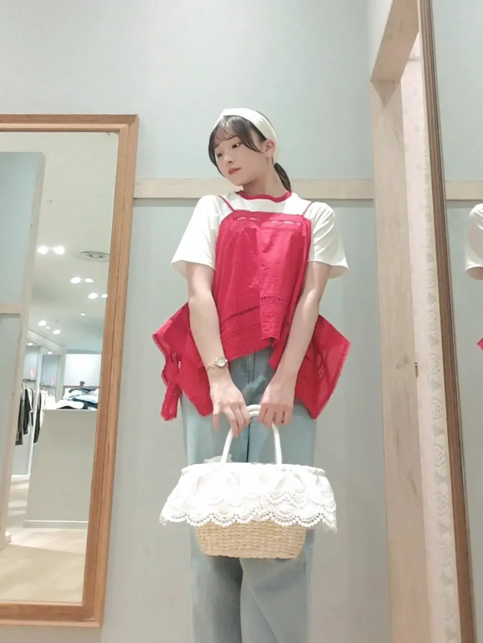 2Way】レースフリルメイズ2Wayカゴバッグ/Maison de FLEUR（メゾン ド