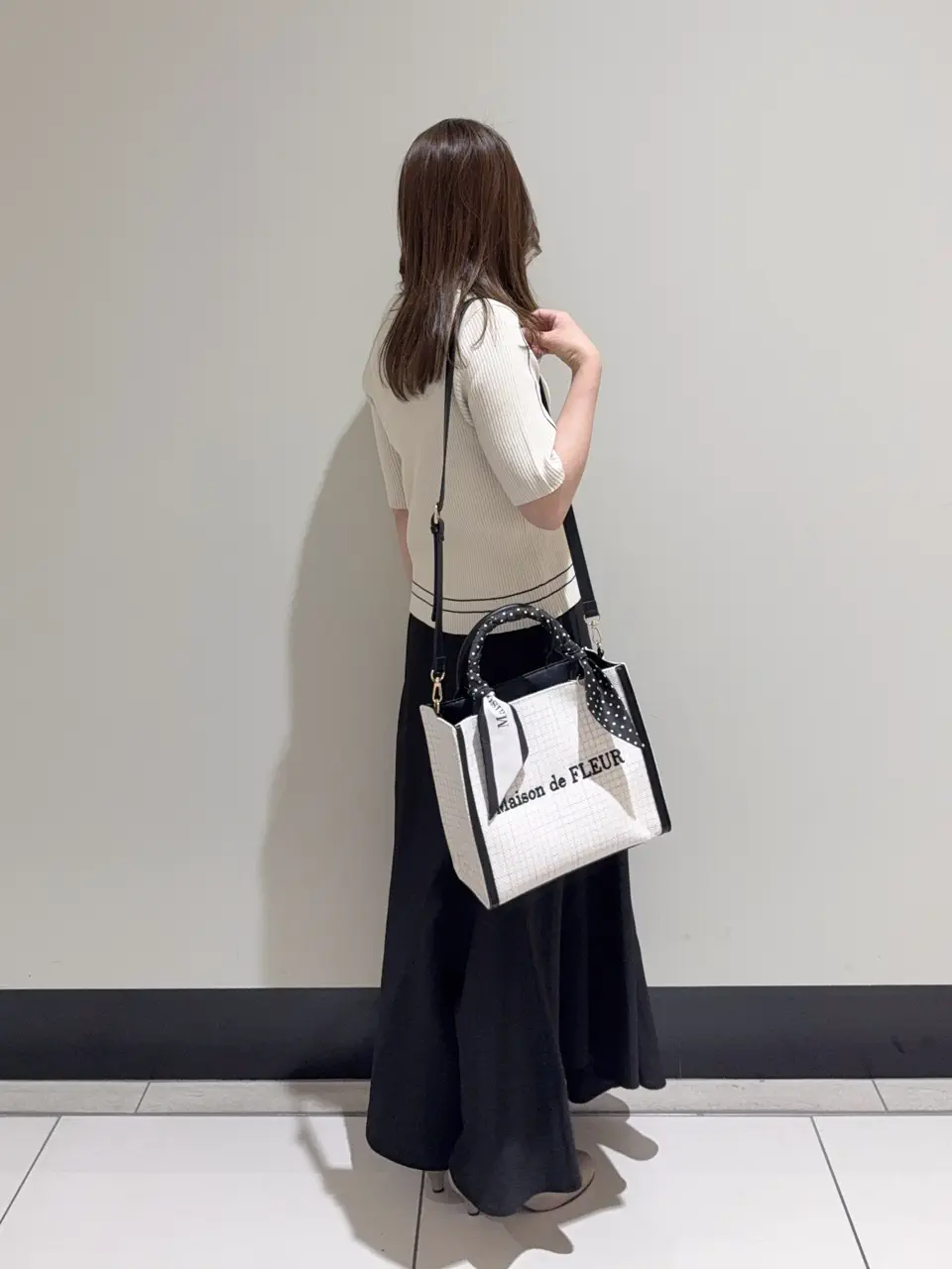 スカーフ付きツイードスクエア2Wayトート/Maison de FLEUR（メゾン ド