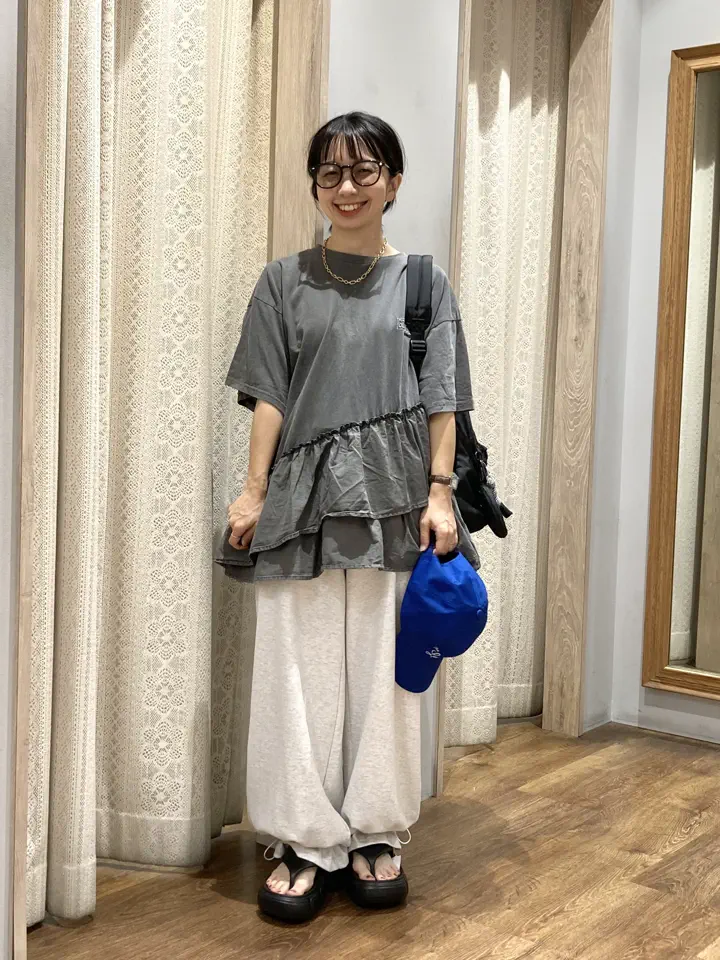 異素材ドッキンググラフィックTシャツ/earth music&ecology（アース
