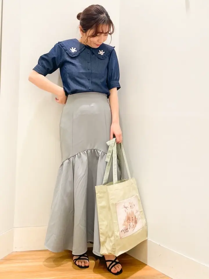 ギャザー切替マーメイドスカート/earth music&ecology（アース