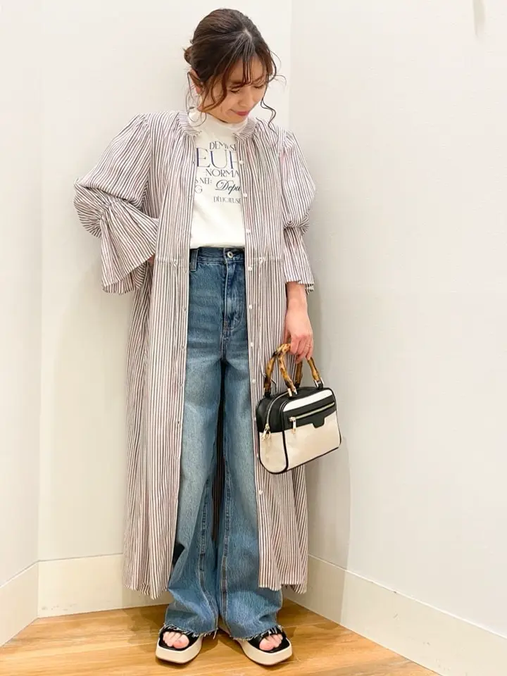 マルチストライプワンピース/earth music&ecology（アース