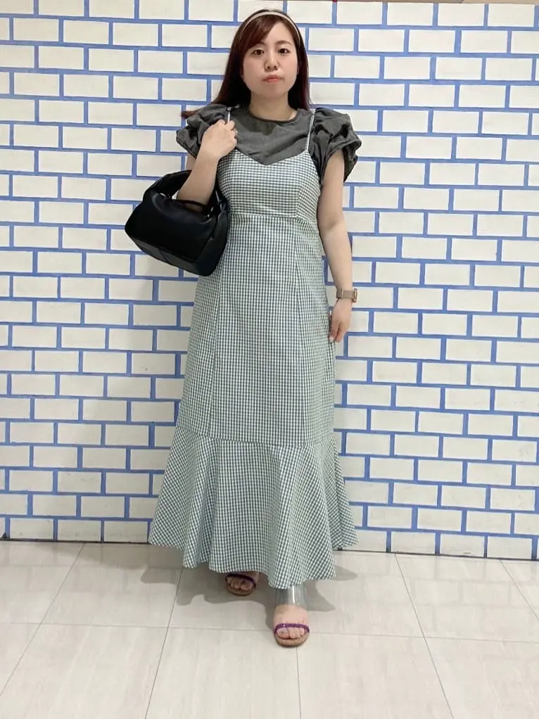 チェックマーメイドキャミワンピース/earth music&ecology（アース