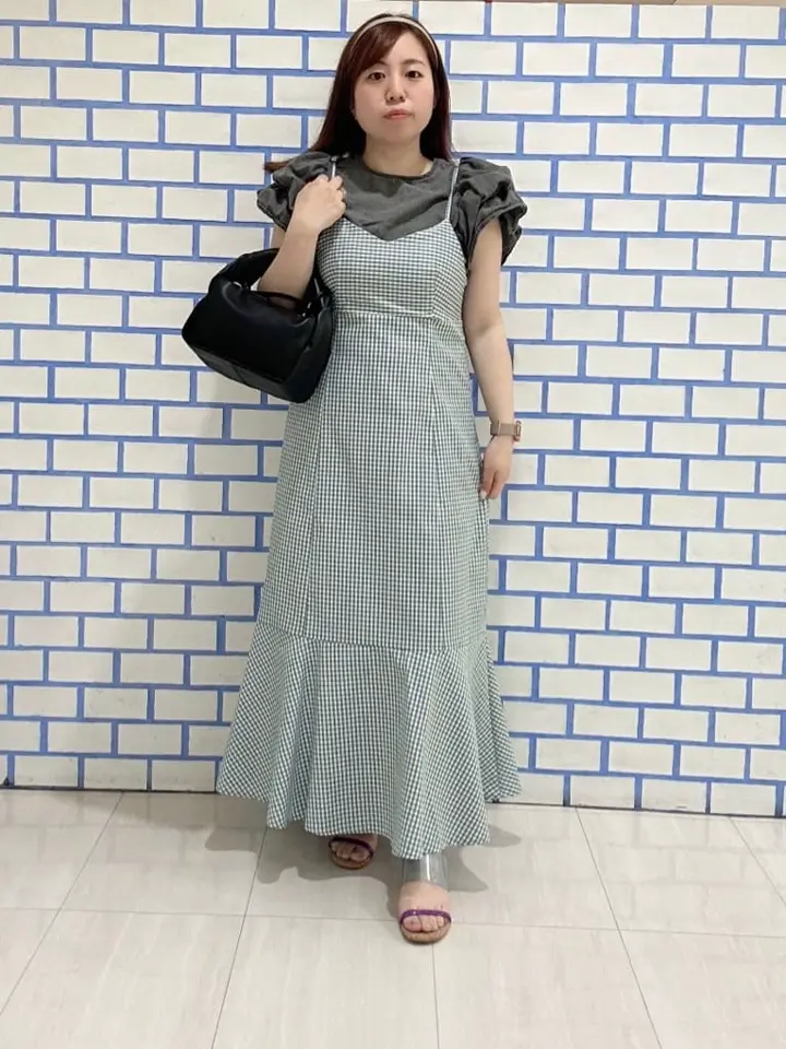 チェックマーメイドキャミワンピース/earth music&ecology（アース