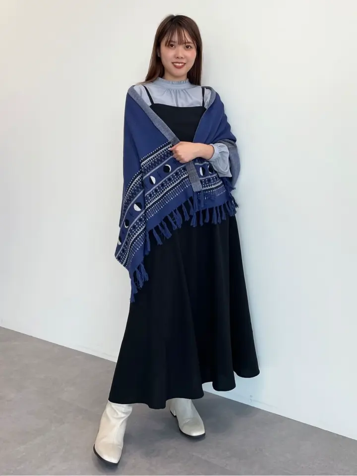 【新品未使用】marka☆ウール　ロンT☆3☆ブラック/ブルー 魔法使いの約束 3WAYストール/earth music&ecology（アース