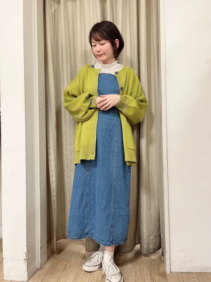 スクエアネックデニムワンピース/earth music&ecology（アース