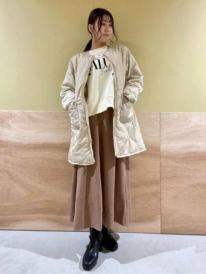 ファー&キルティングリバーシブルコート/earth music&ecology（アース