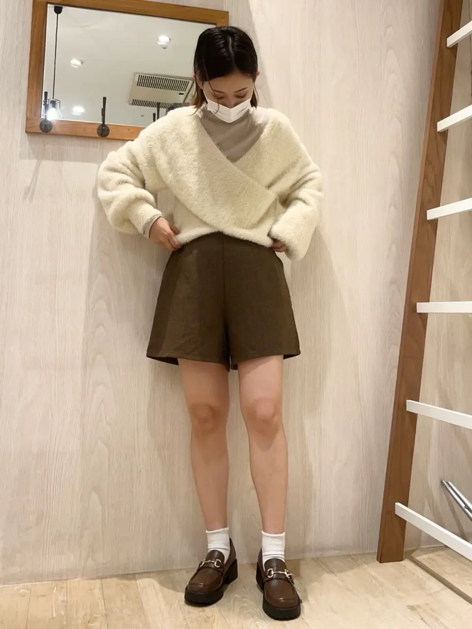 ラメテレコハイネックプルオーバー/earth music&ecology（アース