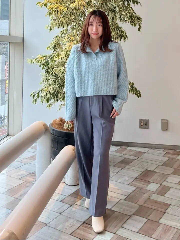 フワフワMIXハイネックショートニット/earth music&ecology（アース