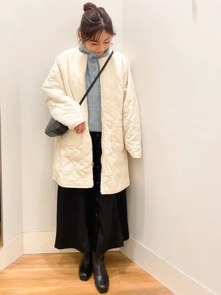 ファー&キルティングリバーシブルコート/earth music&ecology（アース