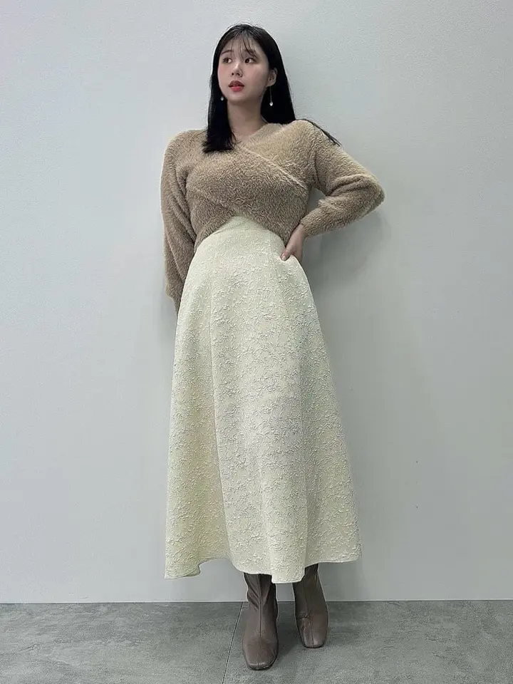 【完売色】 ジャガードボレロワンピース【タグ付新品】 SET2点ジャガードボレロ+ワンピース/earth music&ecology（アース