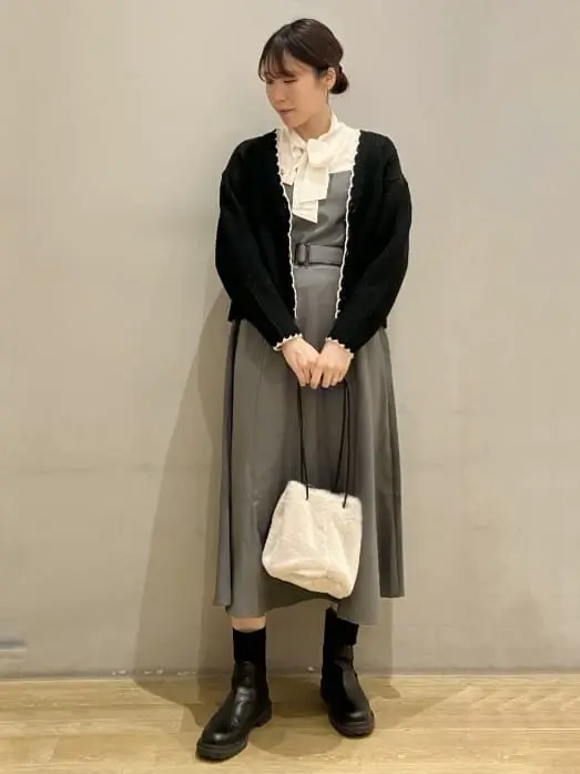 スカラップニットカーディガン/earth music&ecology（アース