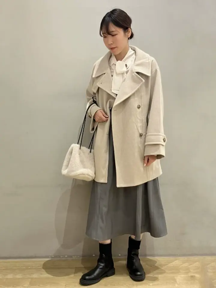 【新品】アミュエルロゼッタ　ひとみオリジナルPコート　チャコール✴︎イシカワラボ 新品】アミュエルロゼッタ ひとみオリジナルPコート チャコール