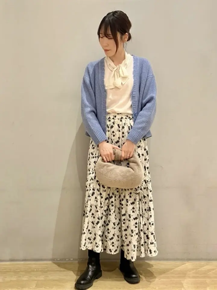 スカラップニットカーディガン/earth music&ecology（アース