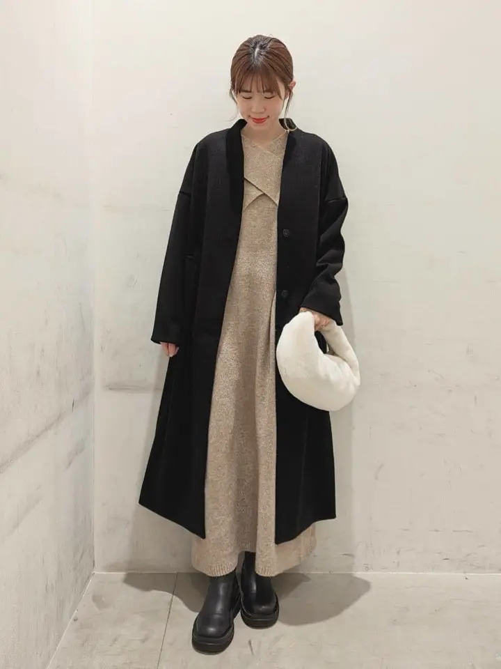 新品2点セット♡スコットクラブ購入キルティングリバーシブルコートニットワンピース Set2点クロスニット+ノースリーブニットワンピース/earth